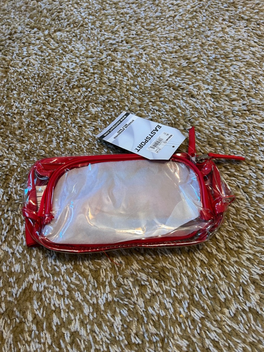 Clear Red Trim Vinyl fanny Pack